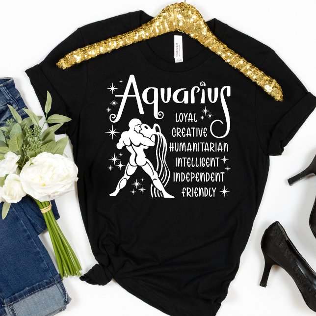 Camiseta Rasgos de personalidad del Rótulo Zodiaco Aquarius (Subido por el creador)