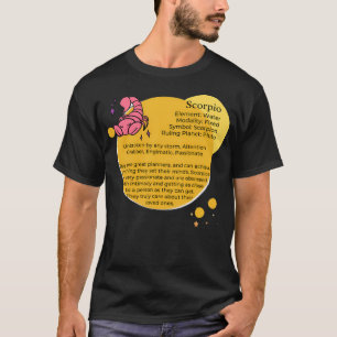 Camiseta Rasgos de Personalidad Escorpio - Sangre Horóscopo