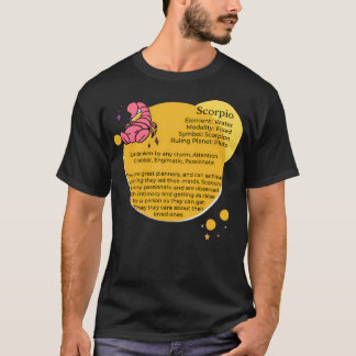 Camiseta Rasgos de Personalidad Escorpio - Sangre Horóscopo