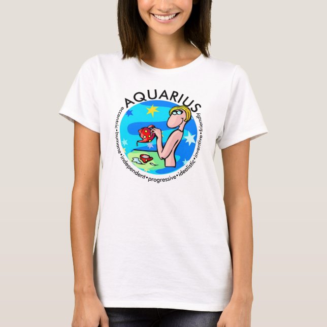 Camiseta Rasgos de personalizable acuario Cute Personalizad (Anverso)