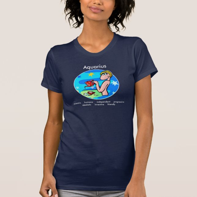 Camiseta Rasgos de personalizable acuario Cute Personalizad (Anverso)