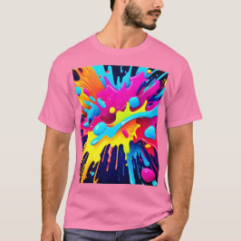 Camiseta Rasgos de pintura fluorescente dinámica