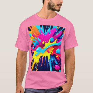 Camiseta Rasgos de pintura fluorescente dinámica