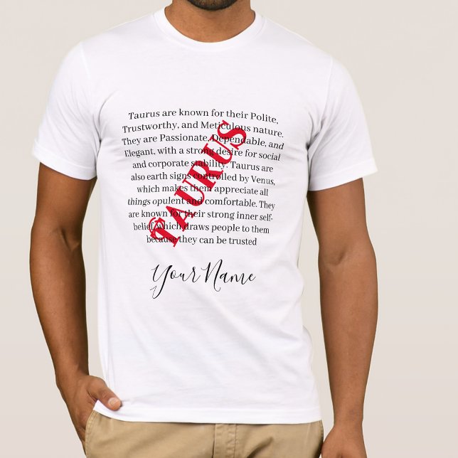Camiseta Rasgos de Taurus y Rótulo Zodiaco (Subido por el creador)