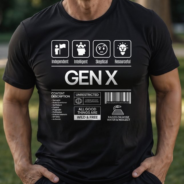Camiseta Rasgos descriptivos de la generación divertida X (Subido por el creador)