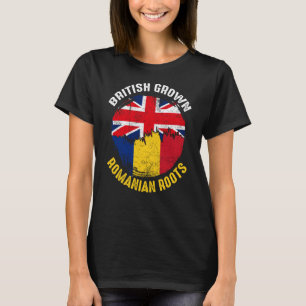 Camiseta Rasgos rumanos de origen británico añaden banderas