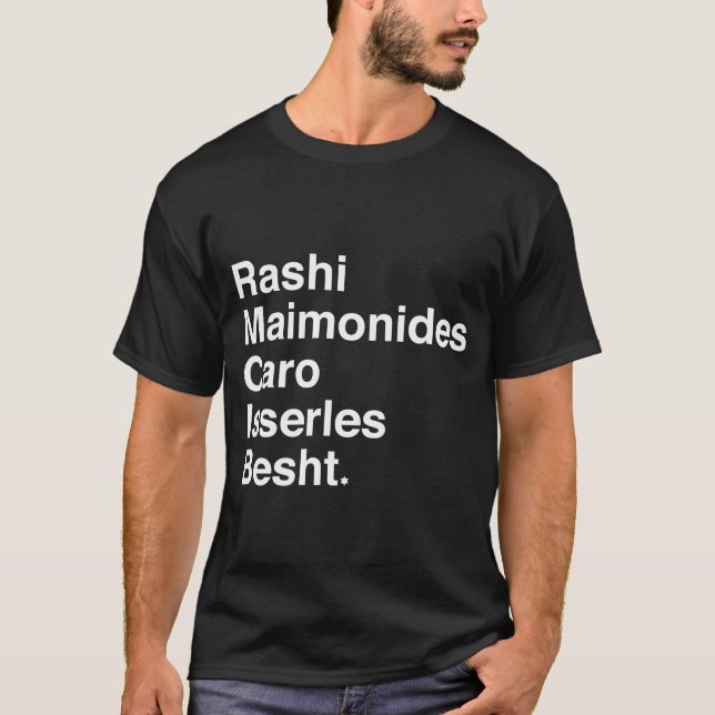 Camiseta Rashi, Maimonides. (Anverso)