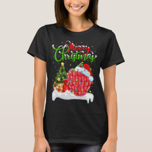 Camiseta Raspberry Lover Xmas Iluminando Santa Raspberry Ch