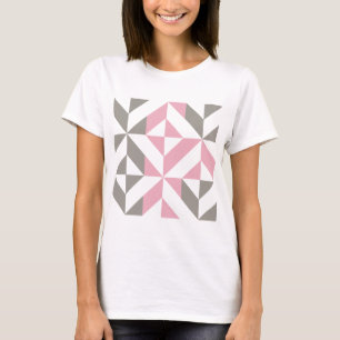 Camiseta Raspberry rosa y ZigZag geométrico plateado