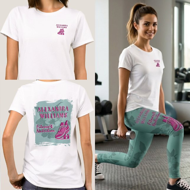 Camiseta Raspberry Teal Flourished Fitness & Nutrition  (Subido por el creador)