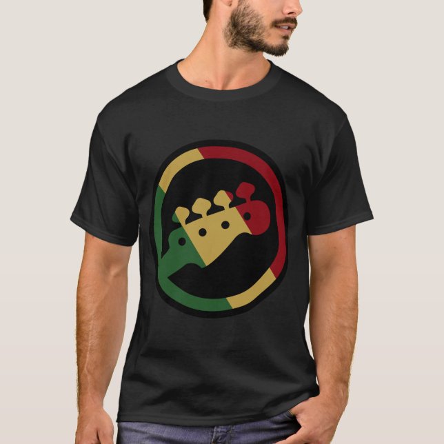 Camiseta Rasta Bass Guitar Music Gift Idea Tee New Guitar (Anverso)