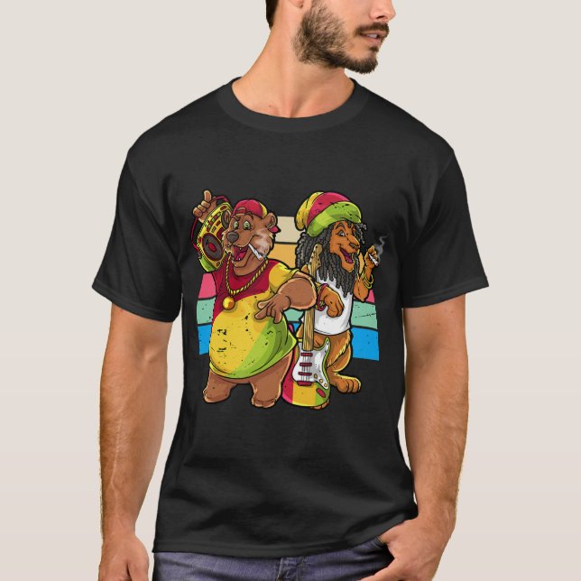 Camiseta Rasta Bear y León  (Anverso)