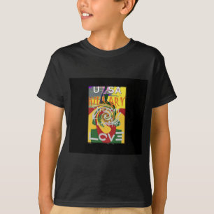 Camiseta Rasta Colores Rojo Golden Green Hillary Art Imprim