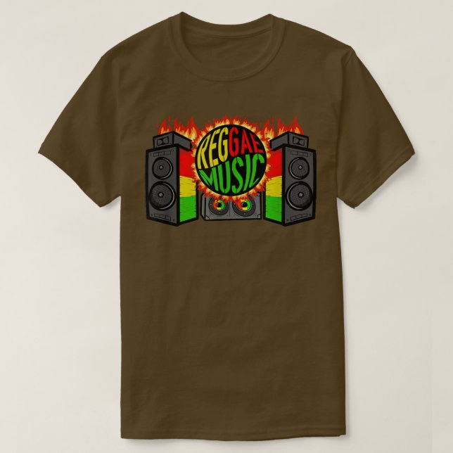 Camiseta Rasta de música reggae (Diseño del anverso)