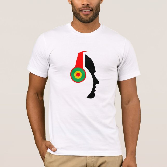 Camiseta Rasta hace frente a los auriculares de la silueta (Anverso)