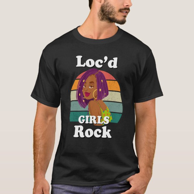 Camiseta Rasta Hair Dreadlocks Loc Rock Black Chica Melani (Anverso)