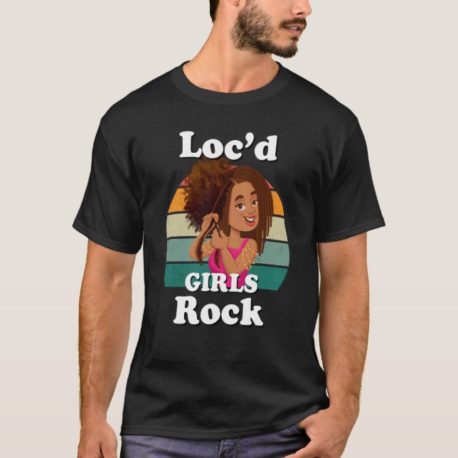 Camiseta Rasta Hair Dreadlocks Loc Rock Black Chica Melani (Anverso)
