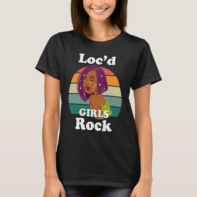Camiseta Rasta Hair Dreadlocks Loc'd Black Girl Rock Melani (Anverso)