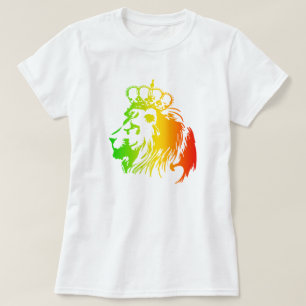Camiseta RASTA León de Judá   Rojo Dorado Verde