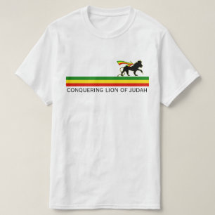 Camiseta RASTA León de Judá Rojo Dorado Verde