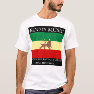 Camiseta Rasta - león de la bandera de Etiopía de la mús