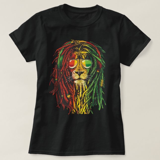 Camiseta Rasta Leon Guay Dreadlock Rastafari Rasta Lover (Diseño del anverso)