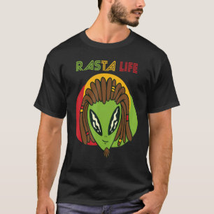 Camiseta Rasta Life Reggae Jamaica Souvenir Alien Rastafari