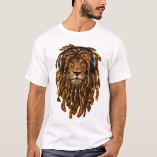 Camiseta Rasta Lion Vibes – Music King Edition T-Shirt