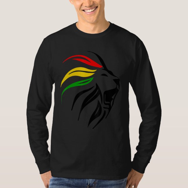 Camiseta Rasta Live Up Apparel Rasta Lion Design (Anverso)