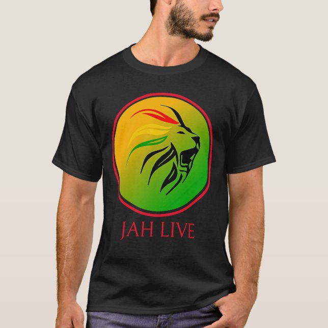 Camiseta Rasta Live Up jah Live Lion (Anverso)