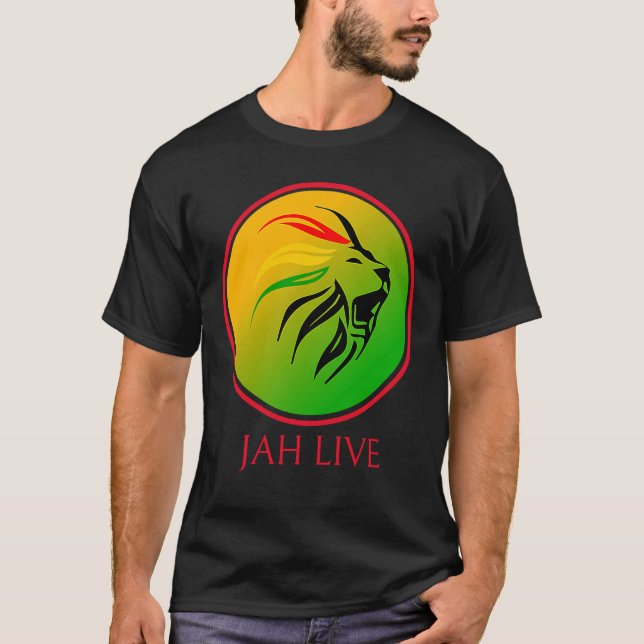 Camiseta Rasta Live Up jah Live Lion (Anverso)