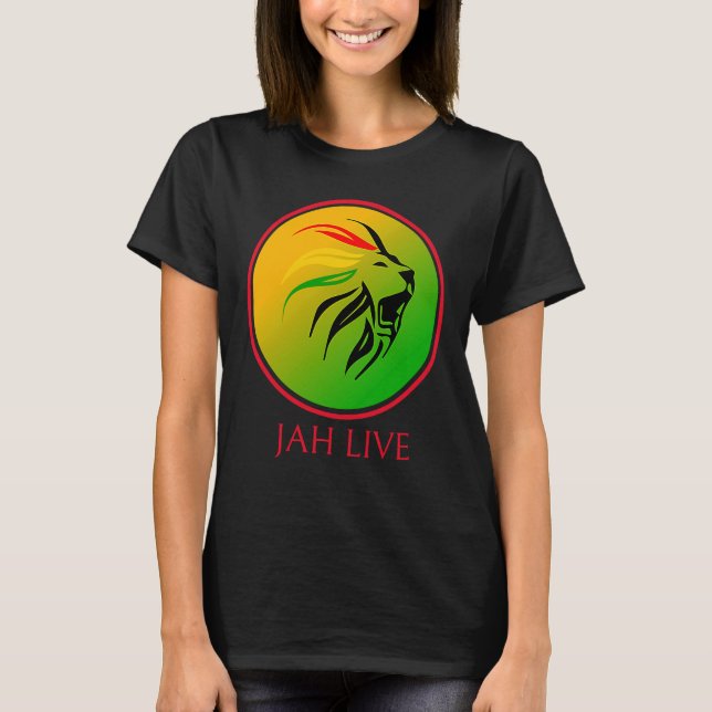Camiseta Rasta Live Up jah Live Lion (Anverso)