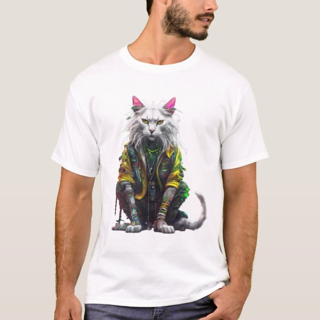 Camiseta Rasta Neon Cat (Anverso)