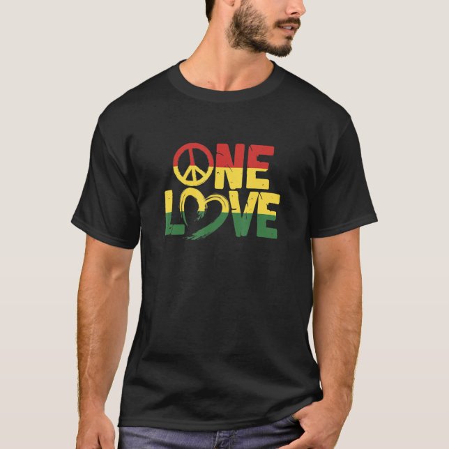 Camiseta Rasta One Love Rastafari Reggae Rastafarian (Anverso)