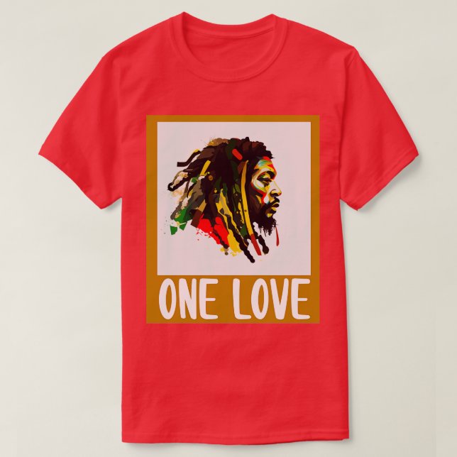 Camiseta Rasta One Love Reggae Rastafari (Diseño del anverso)