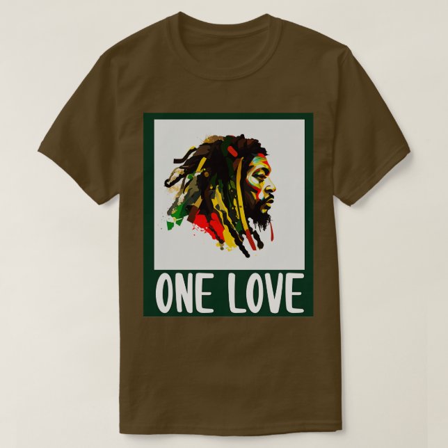Camiseta Rasta One Love Reggae Rastafari Jamaica (Diseño del anverso)