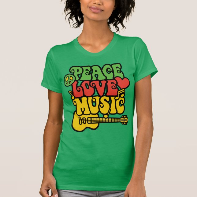 Camiseta Rasta Peace Love and Music (Anverso)