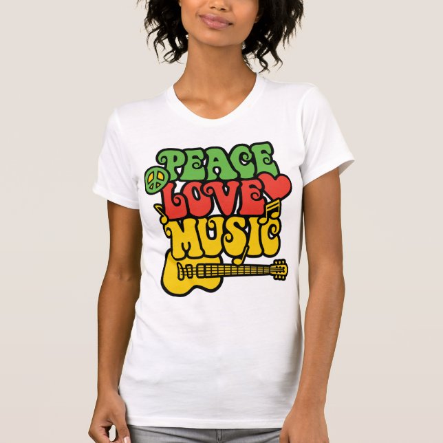 Camiseta Rasta Peace Love and Music (Anverso)