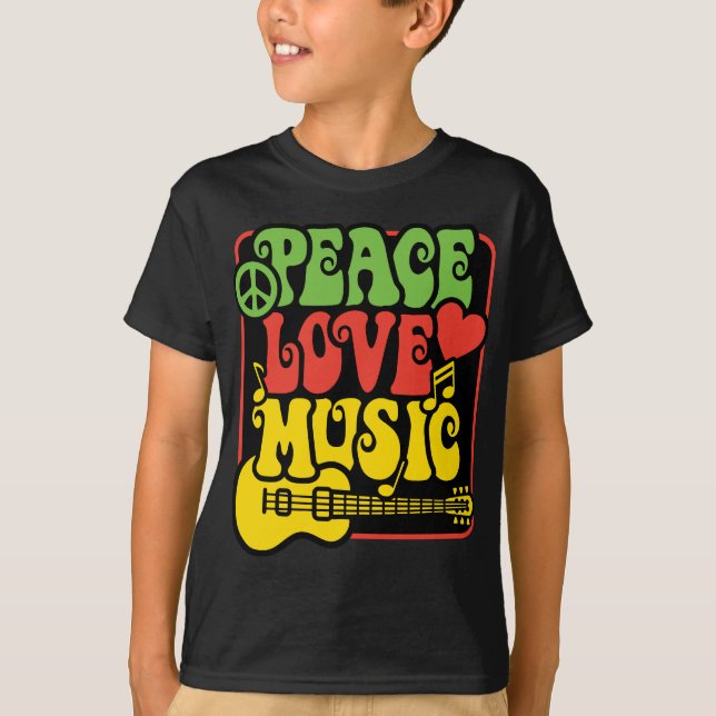 Camiseta Rasta PEACE-LOVE-MUSIC (Anverso)