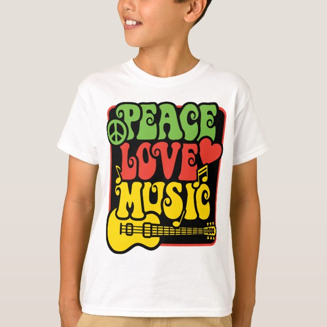 Camiseta Rasta PEACE-LOVE-MUSIC (Anverso)
