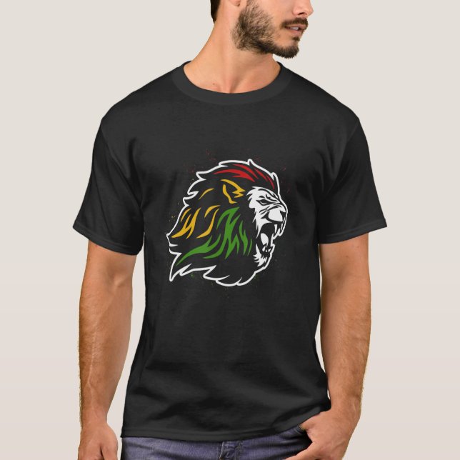Camiseta Rasta Rastafari Colores Por Reggae Jamaica Bandera (Anverso)