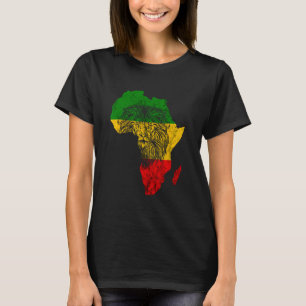 Camiseta Rasta Reggae Africa Mapa de León Rastafari Raíces 