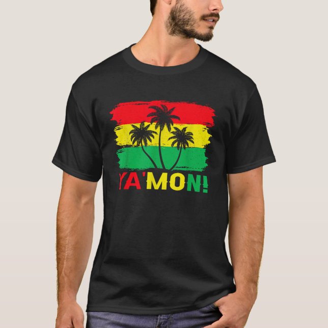 Camiseta Rasta Reggae de Ya Mon Jamaica de vacaciones (Anverso)