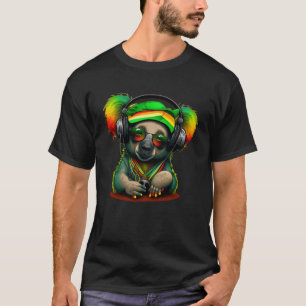 Camiseta Rasta Reggae Koala Bear Hippie Reggae Music Headph
