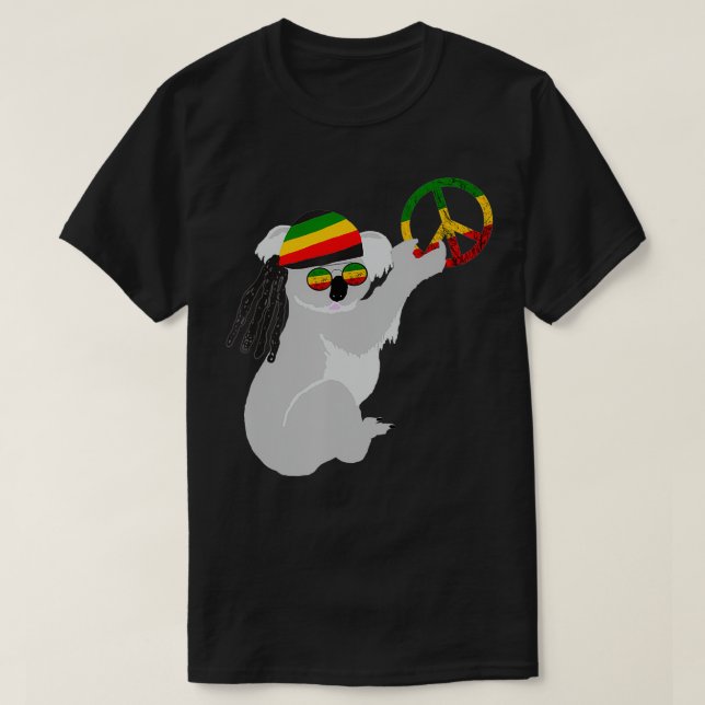 Camiseta Rasta Reggae Koala Hippie Eucalyptus Bear Rastafar (Diseño del anverso)