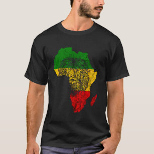 Camiseta Rasta Reggae León De Judah Africa Mapa Rastafari R