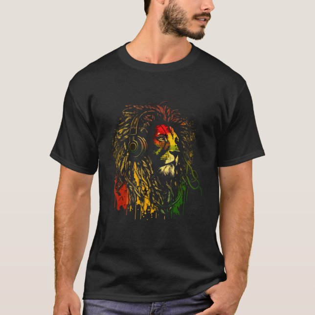 Camiseta Rasta Reggae León De Judah Raíces Jamaiquinas Rast (Anverso)