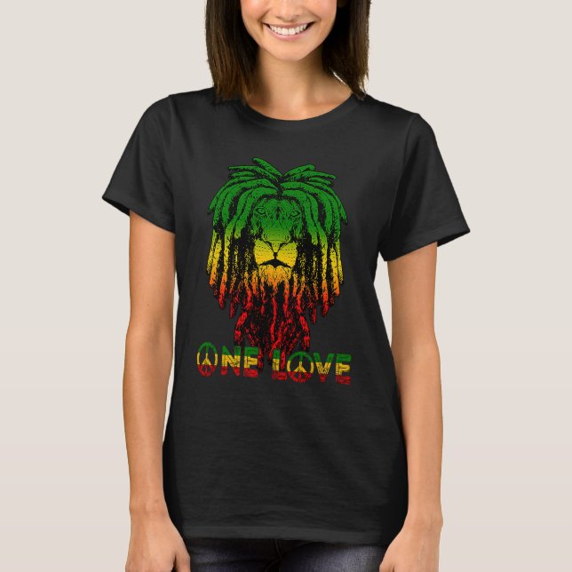 Camiseta Rasta Reggae León Etophiano De Raíz Rastafari De J (Anverso)
