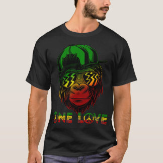 Camiseta Rasta Reggae Monkey One Love Jamaica Music Headpho