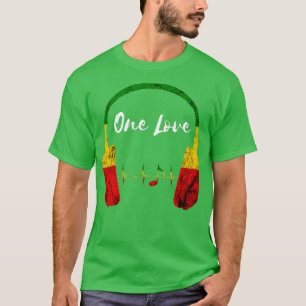 Camiseta Rasta Reggae Music Auriculares Orgullo Jamaiquino